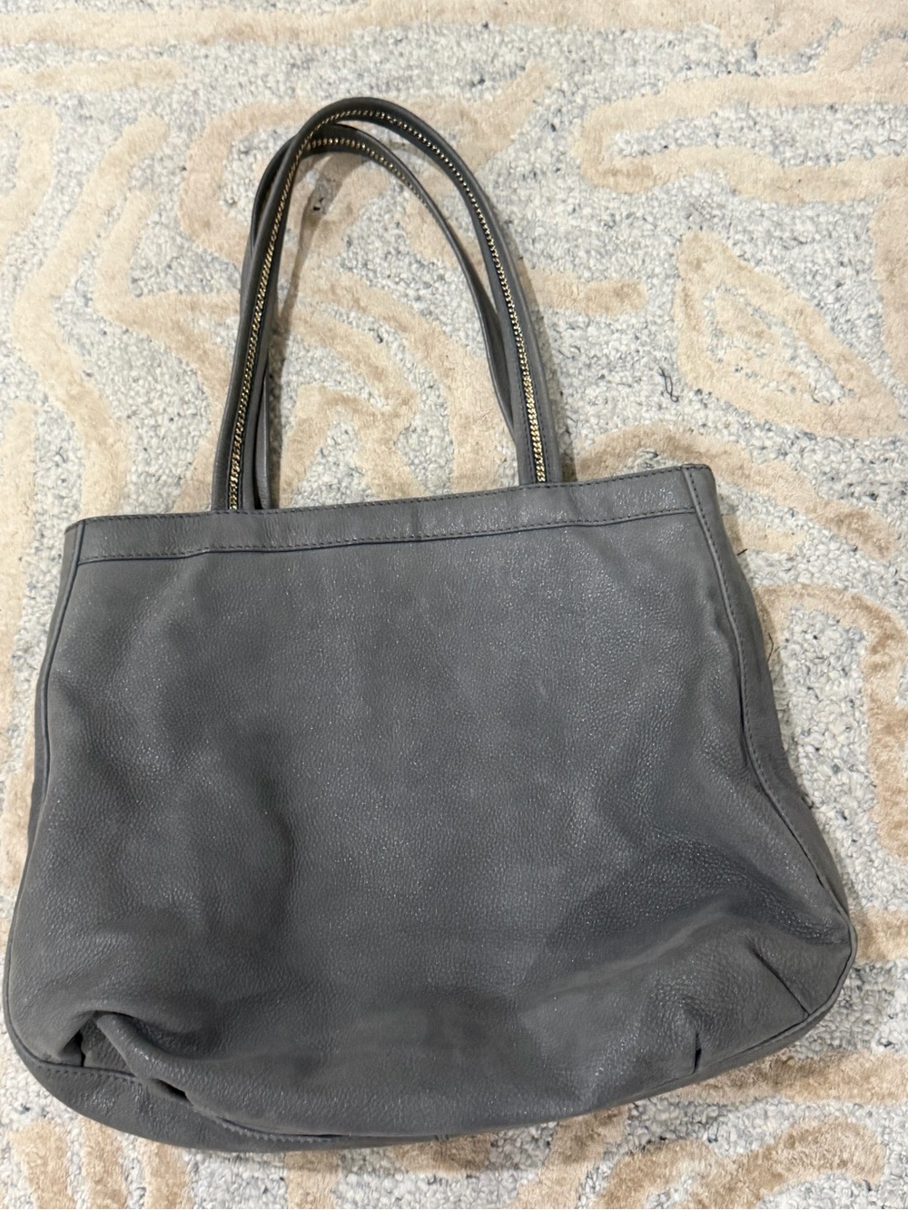 Fendi Gray Nubuck Tote with Gold F Logo - Picture 5 of 8